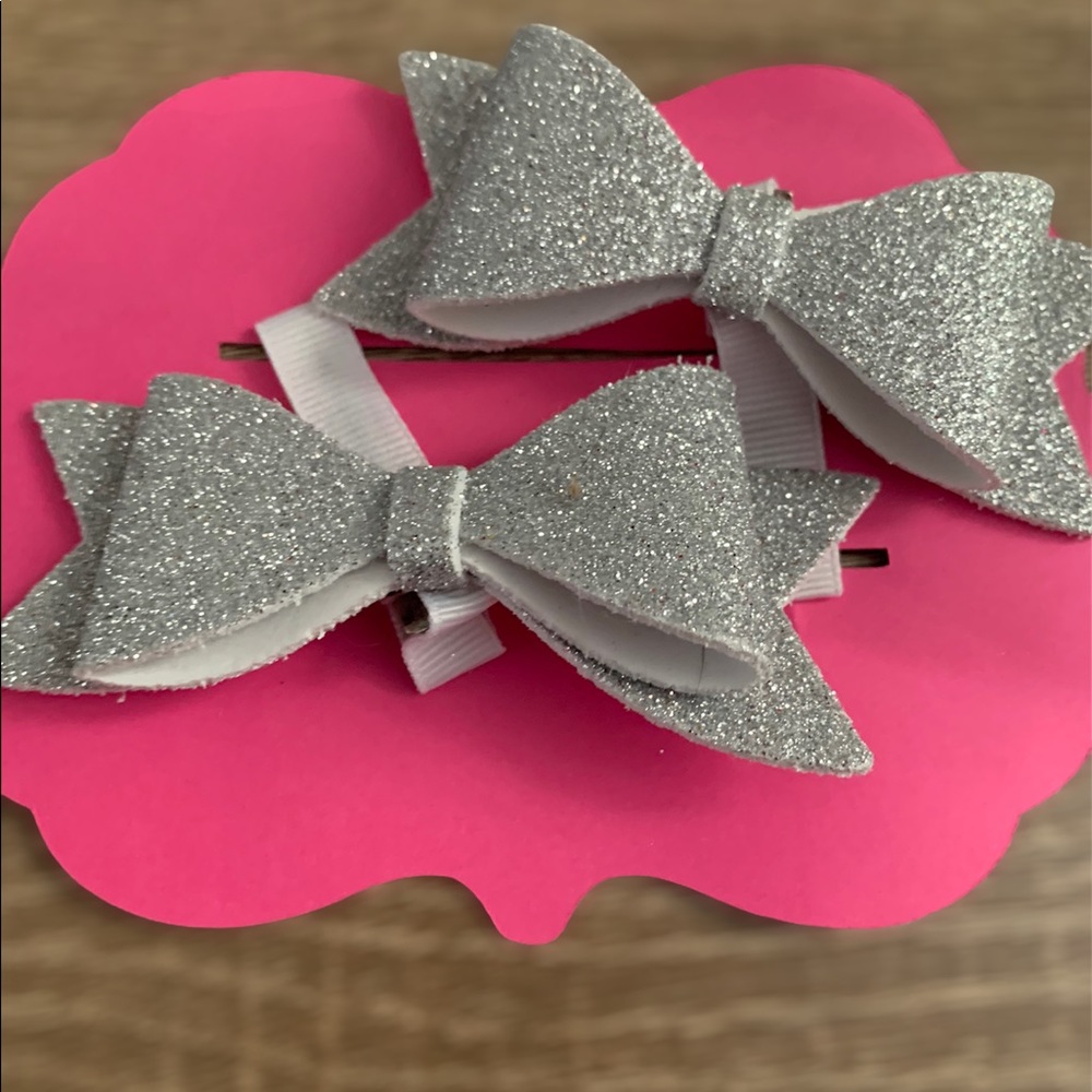 Hair bows made with glitter foam